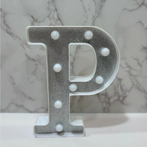 Silver and White LED Letter Light